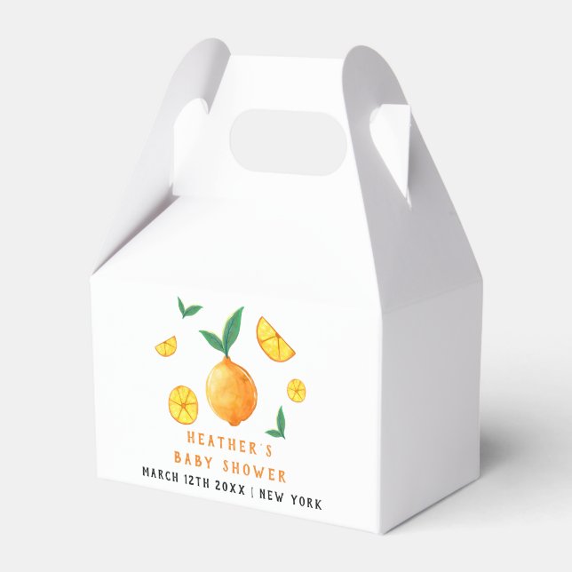 Modernes Wassersportzentrum Citrus Orange Babydusc Geschenkschachtel (Vorderseite)