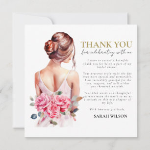 Modernes Watercolor Wedding Brautparty Vielen Dank Einladung