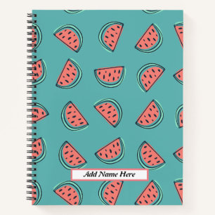 Modernes Watermelon-Muster - individueller Name Notizbuch