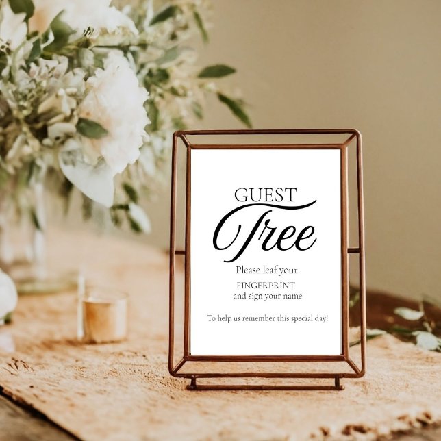 Modernes Wedding Guest Tree Fingerprint Sign Poster (Von Creator hochgeladen)