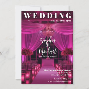 Modernes Wedding Magazine Cover-pink Einladung