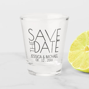 Modernes Wedding Save the Date Schnapsglas
