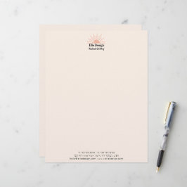 Modernes Weibchenblush Pink Boho Sun Beruflich Briefbogen