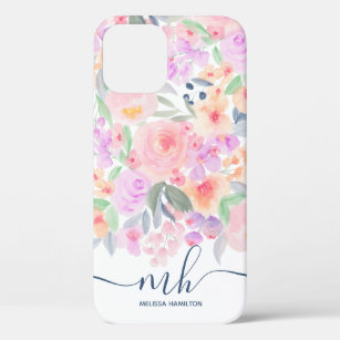 Modernes, weiches Pastell-Aquarell-Monogramm Case-Mate iPhone Hülle