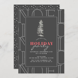 Modernes WEIHNACHTEN Muster Grau Weihnachtsfeier Einladung