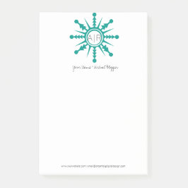 Modernes Weihnachts-Modern-Snowflake-Logo Post-it Klebezettel