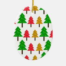 Modernes Weihnachtsbaum-Muster Keramikornament