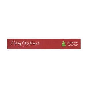Modernes Weihnachtsbaum-rotes personalisiertes