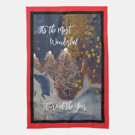 Modernes Weihnachtsbaumdesign Geschirrtuch