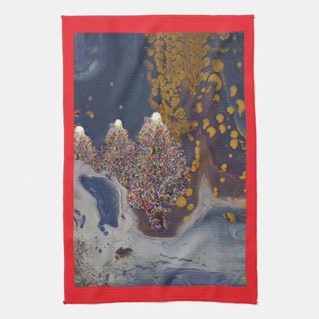 Modernes Weihnachtsbaumdesign Geschirrtuch (Vertikal)