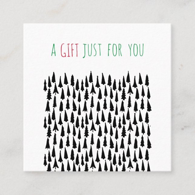 Modernes Weihnachtsbaumgeschenk Rabattkarte (Vorderseite)