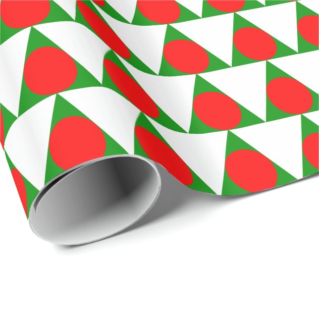 Modernes Weihnachtsbaummuster Geschenkpapier (Rolleneckpunkt)