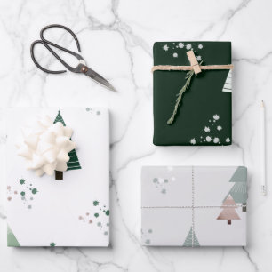 Modernes Weihnachtsbaumumschlagpapier Geschenkpapier Set