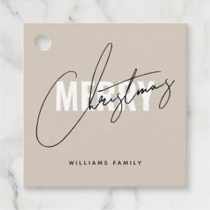 Modernes Weihnachtsbeige Geschenkanhänger