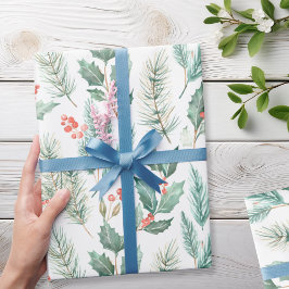 Modernes Weihnachtsblumenmuster Geschenkpapier