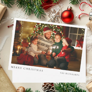 Modernes Weihnachtsfamilienportrait für Fotos Feiertagskarte