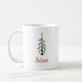 Modernes Weihnachtsfest glauben Evergreen Tree Kaffeetasse