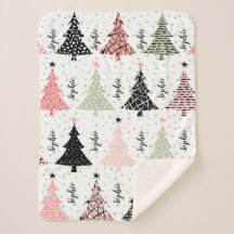 Modernes Weihnachtsfest Personalisiert Sherpa Blan