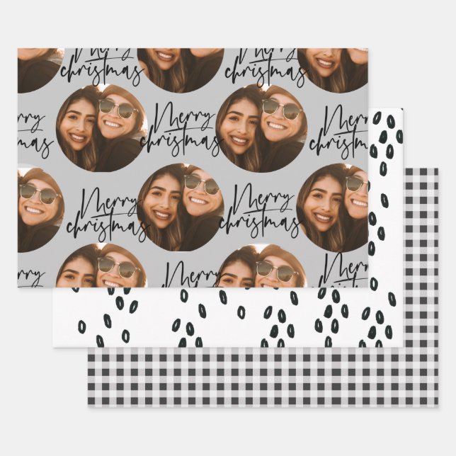 Modernes Weihnachtsgeschenk für Fotos  Geschenkpapier Set (Set)