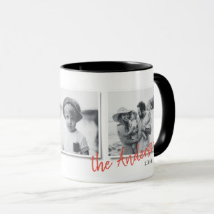 Modernes Weihnachtsgeschenk für mehrere Fotos Tasse