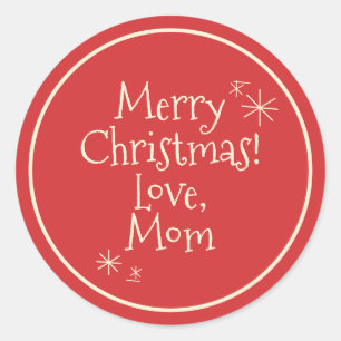 Modernes Weihnachtsgeschenk Retro 50er 60er Runder Aufkleber