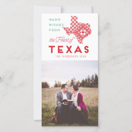 Modernes Weihnachtsherz Texas Foto Gruß Feiertagskarte