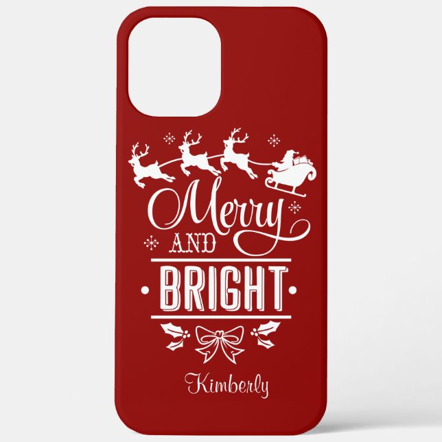 Modernes WeihnachtsMERRY und brillantes Script Mon Case-Mate iPhone Hülle (Rückseite)