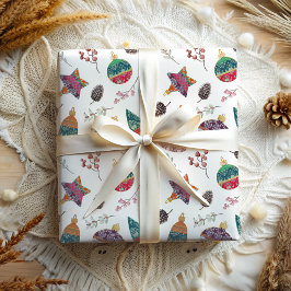 Modernes Weihnachtsmuster Geschenkpapier Set