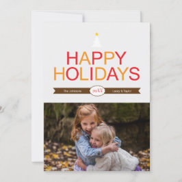 Modernes Weihnachtsrot, Gold und Braun - Foto Feiertagskarte