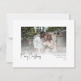 Modernes Weihnachtsskript verblasstes Foto Feiertagskarte