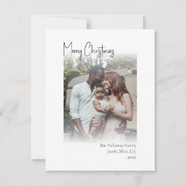 Modernes Weihnachtsskript Vertikal verblichenes Fo Feiertagskarte