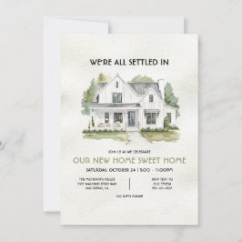 Modernes Weiß Bauernhaus Housewarming Party Einladung