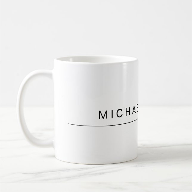 Modernes Weiß Minimalistisch Schlicht Elegant Beru Kaffeetasse (Links)