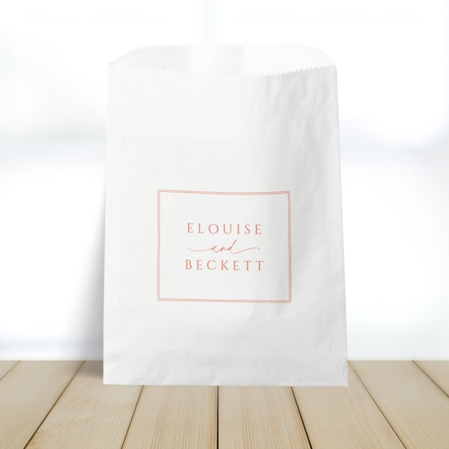 Modernes Weiß mit Orange Wedding Geschenktütchen (Von Creator hochgeladen)