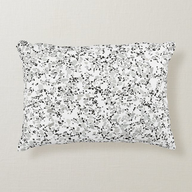 Modernes Weiß Terrazzo Dekokissen (Vorderseite)