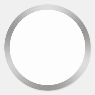 Modernes Weiß und Silber-Look Grenzen Runder Aufkleber