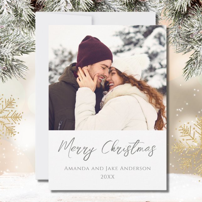 Modernes Weißes Foto froh Weihnachten (Von Creator hochgeladen)