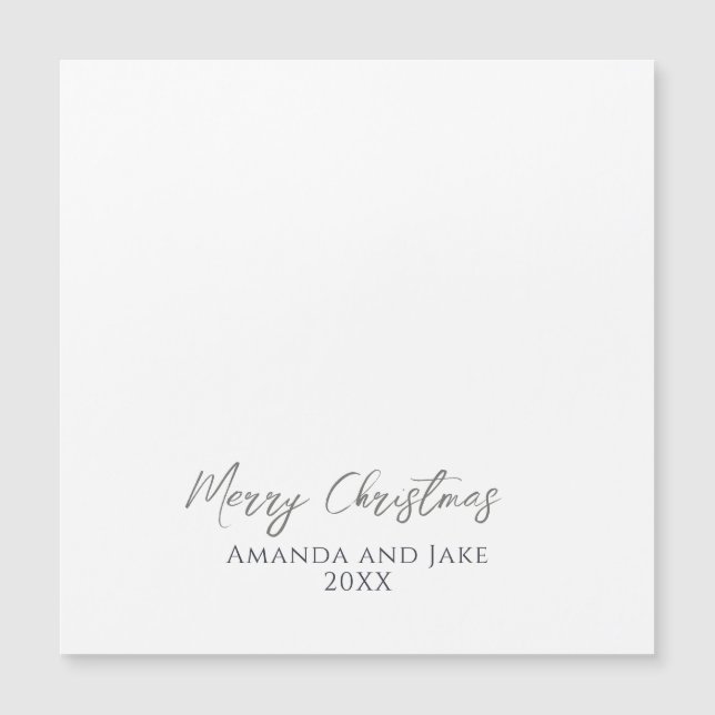 Modernes Weißes Foto froh Weihnachten Magnetkarte (Vorderseite)