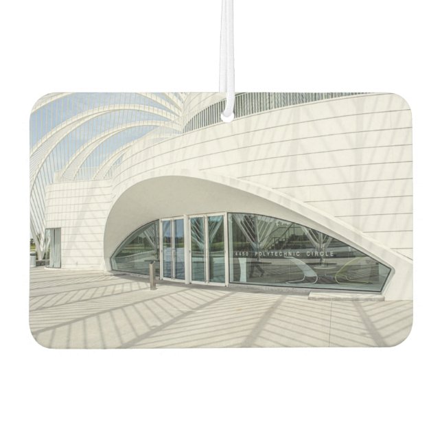 Modernes, weißes Gebäude Autolufterfrischer (Vorderseite)