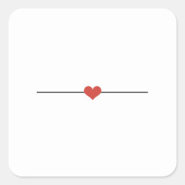 Modernes weißes Herz Quadratischer Aufkleber