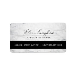 Modernes, weißes Marmor Luxus Designer-Adressetike Adressaufkleber