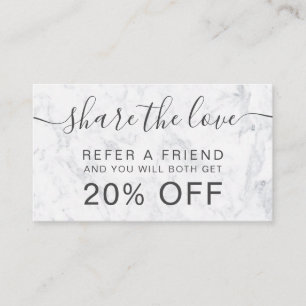 Modernes weißes Marmorhaarmake-up beruflich Empfehlungskarte