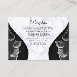 Modernes Weißes Marmorschwarz Abstrakt Begleitkarte