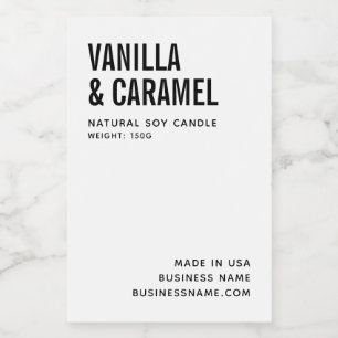 Modernes, weißes, minimalistisches Sojakonzept Lebensmitteletikett