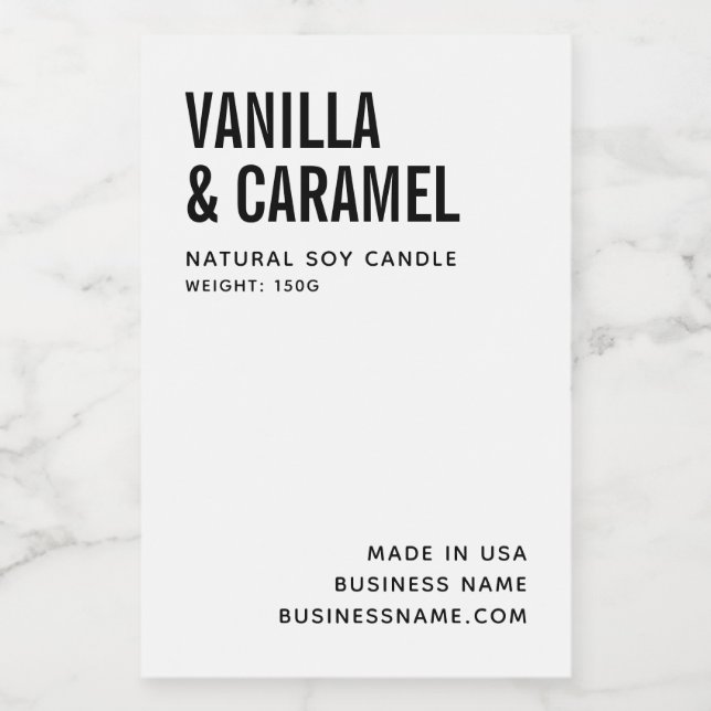 Modernes, weißes, minimalistisches Sojakonzept Lebensmitteletikett (Einzelnes Label)