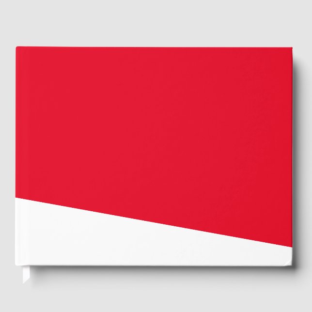 Modernes, weißes Wrap rund um Wedge auf sportliche Gästebuch (Vorderseite)