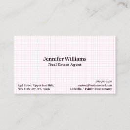 Modernes Weißrosa Geländertes geometrisches Muster Visitenkarte