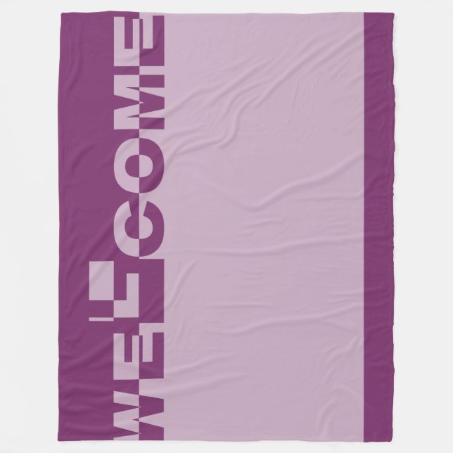 Modernes WELCOME Banner + Ihr Backgr. Ideen Fleecedecke (Vorderseite)