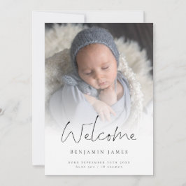 Modernes Welcome Foto Overlay Birth Ankündigung