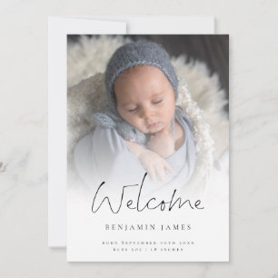 Modernes Welcome Foto Overlay Birth Ankündigung